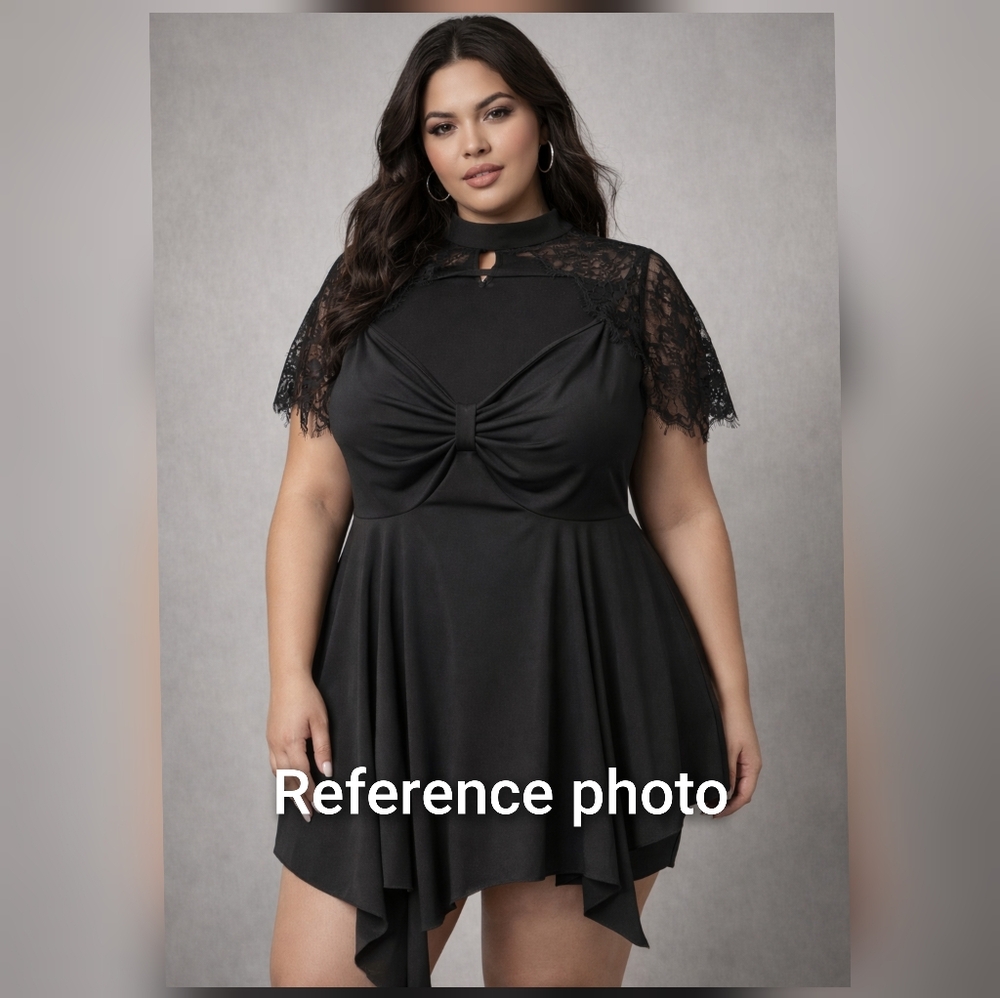 SHEIN Black Asymmetrical Lace Top
